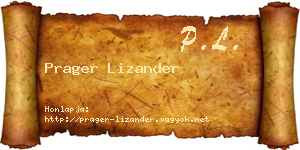 Prager Lizander névjegykártya